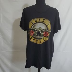 Guns and Roses Large Black Graphic Tee Shirt